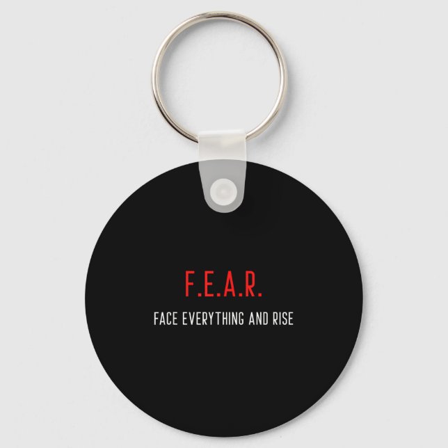 Porte-clés La Peur Tout Visage Et Augmenter Motivation Inspir (Recto)