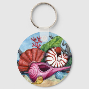 Porte-clés La plage écosse le porte - clé de peinture
