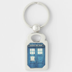 Porte-clés La police vintage téléphone la cabine téléphon