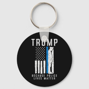 Porte-clés La Police Vit Problème Pro Trump Thin Blue Line Us
