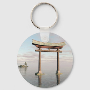 Porte-clés La porte de Torii flottante japonaise dans un sanc