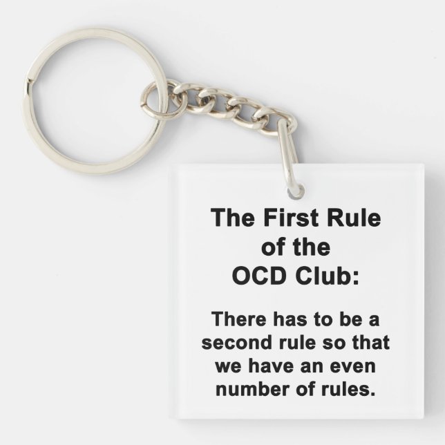 Porte-clés La première règle du club OCD (Devant)