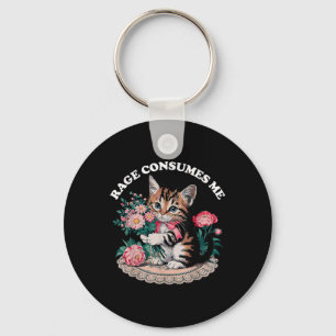 Porte-clés La rage de chat me consume