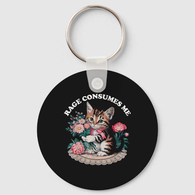 Porte-clés La rage de chat me consume  (Recto)
