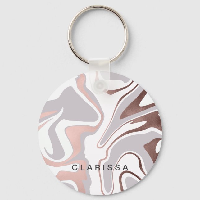 Porte-clés La rose doror marble look (Recto)