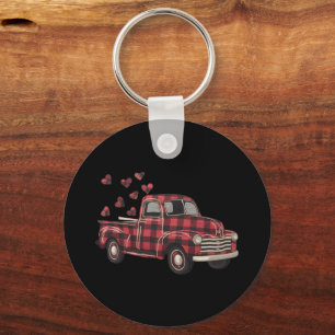 Porte-clés La Saint-Valentin Camion Drôle Buffalo Plaid Léopa