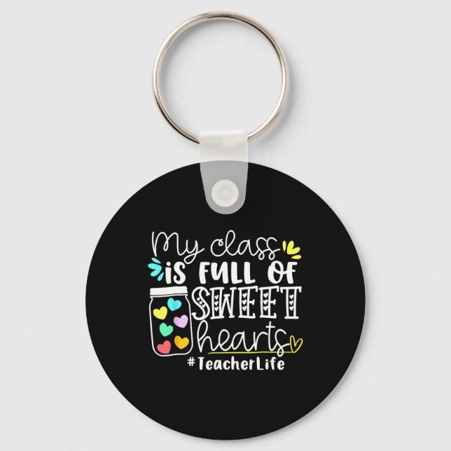Porte-clés La Saint-Valentin des enseignants Ma classe est pl (Recto)