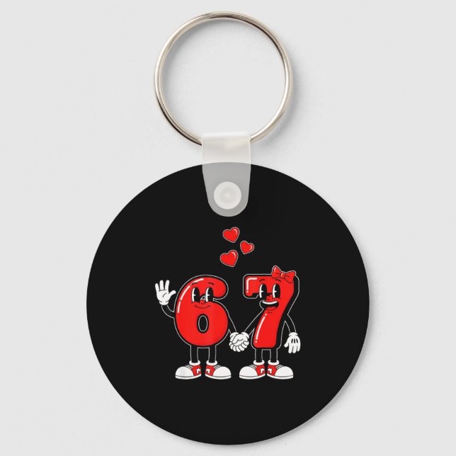 Porte-clés La Saint-Valentin Six Sept Cœurs 6 7 Meme Gen Alph (Recto)