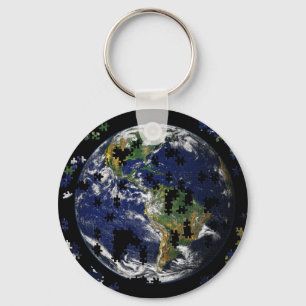 Porte-clés La Terre Comme Un Puzzle