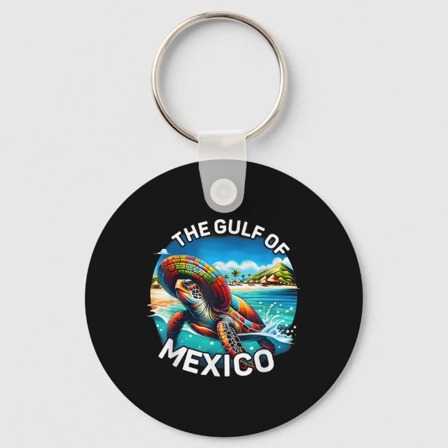 Porte-clés La Tortue De Mer Graphique Golfe Du Mexique N'Oubl (Recto)