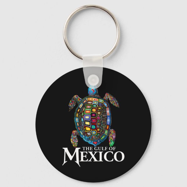 Porte-clés La Tortue De Mer Graphique Golfe Du Mexique N'Oubl (Recto)
