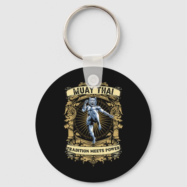 Porte-clés La tradition rencontre la puissance - Kickboxing e (Recto)