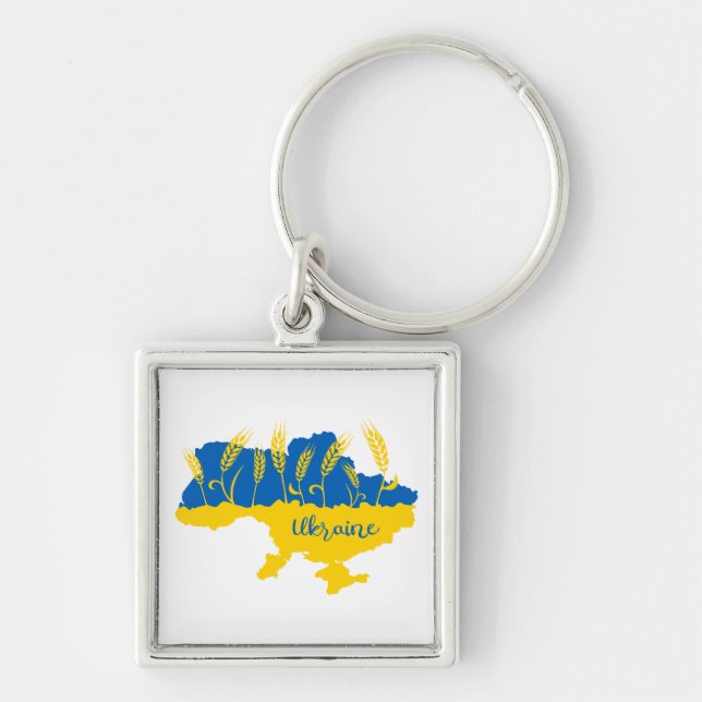 Porte-clés La typographie ukrainienne et l'oreille au blé sur (Devant)