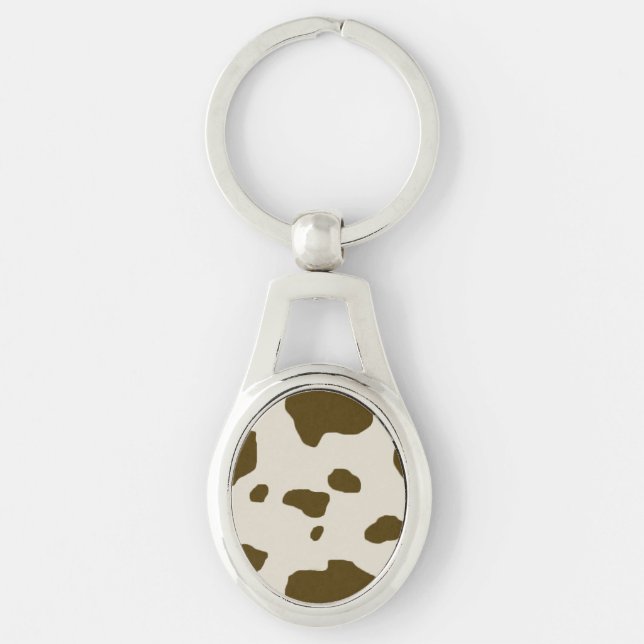 Porte-clés La vache Brown graphique repère la fourrure de (Devant)