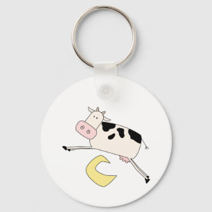 Porte-clés La vache saute par-dessus des T-shirts et des cade