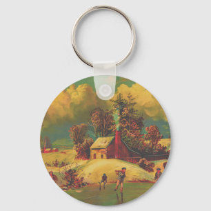 Porte-clés La vie américaine vintage d'hiver
