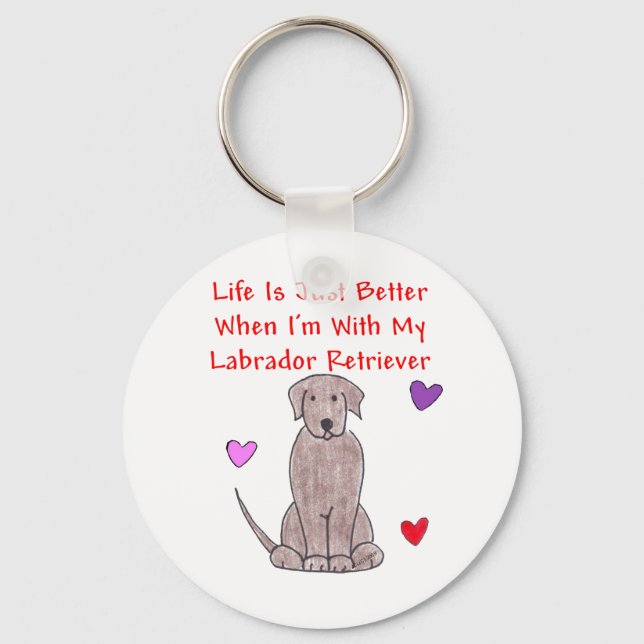 Porte-clés La vie au chocolat du Labrador est tout simplement (Recto)