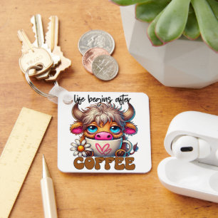 Porte-clés La vie commence après le café 