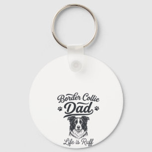 Porte-clés La vie de papa Border Collie est rude conception d