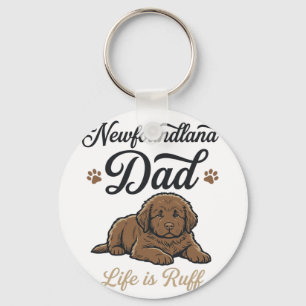 Porte-clés La vie de papa Terre-Neuve est rude Vintage T-shir