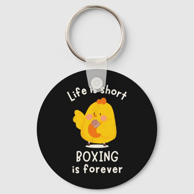 Porte-clés La Vie Est La Boxe Courte Est Une Motivation Forma (Recto)