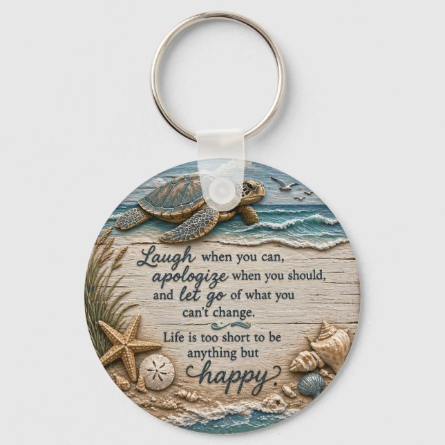 Porte-clés La vie est meilleure à la plage (Recto)