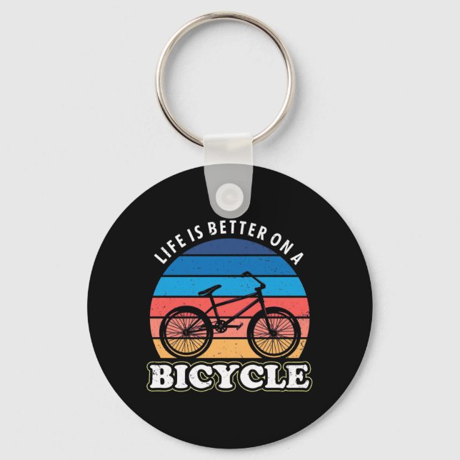 Porte-clés La vie est meilleure à vélo (Recto)