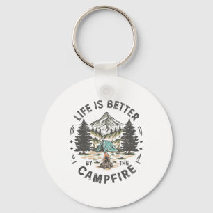 Porte-clés La vie est meilleure au feu de camp drôle de camp 