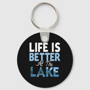 Porte-clés La vie est meilleure au lac pêche en bateau