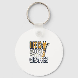 Porte-clés La vie est meilleure avec des girafes modèle de t-