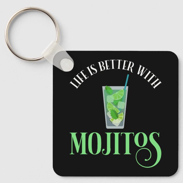 Porte-clés La Vie Est Meilleure Avec Mojitos (Recto)