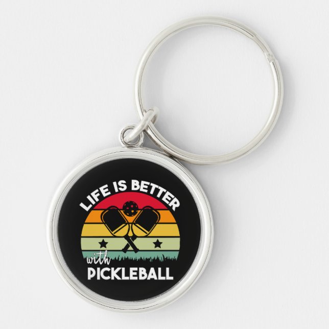 Porte-clés La vie est meilleure avec Pickleball (Devant)