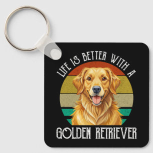 Porte-clés La vie est meilleure avec un Golden Retriever