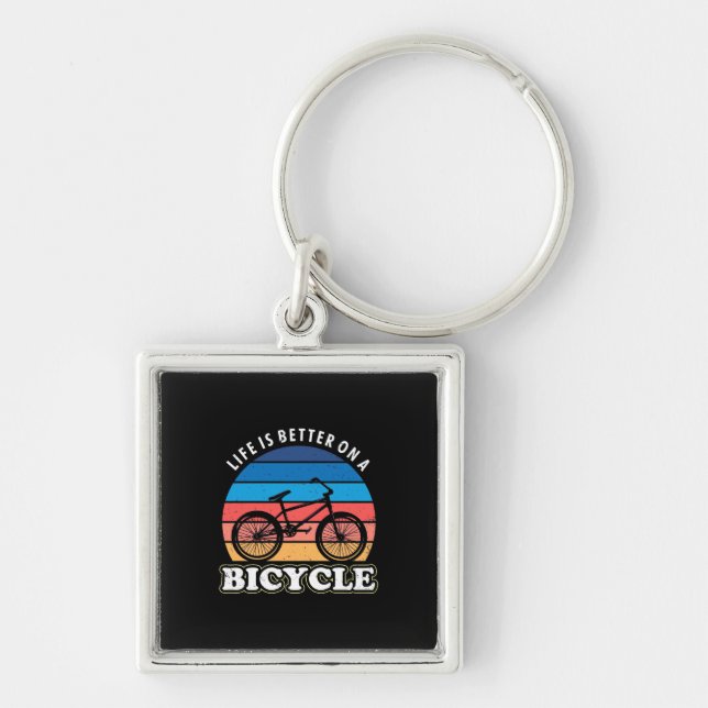 Porte-clés La Vie Est Mieux À Vélo (Devant)