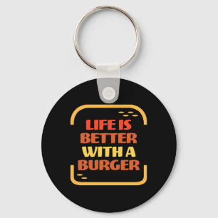 Porte-clés La Vie Est Mieux Avec Un Burger Été Bbq Grillades