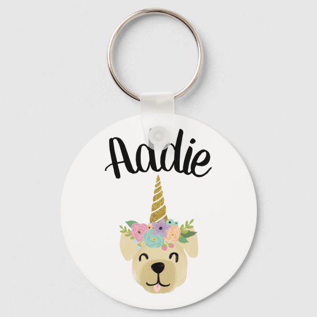 Porte-clés Labicorn - Labrador Retriever Licorne - Lab jaune (Recto)