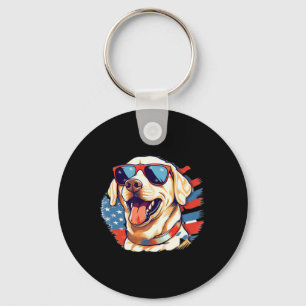 Porte-clés Labo Jaune 4 juillet Design Patriotic Pup Labo