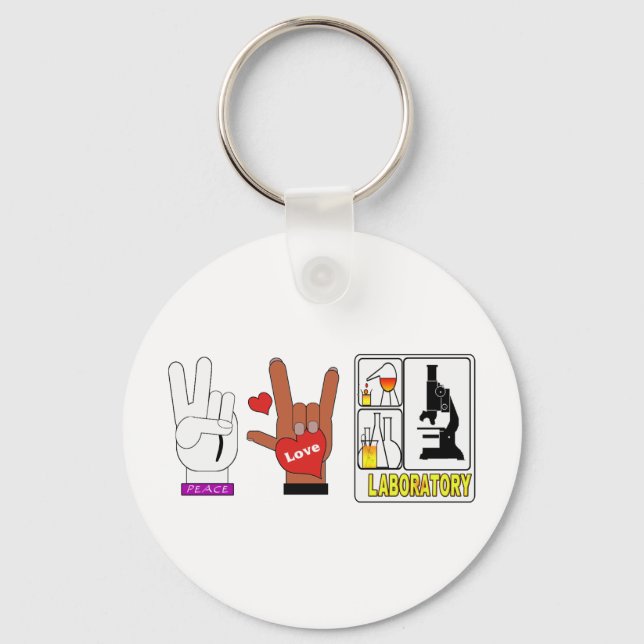 PORTE-CLÉS LABORATOIRE DE L'AMOUR DE LA PAIX (Recto)