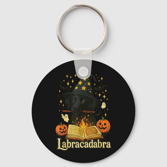 Porte-clés Labracadabra Black Labrador Magicien Halloween (Recto)