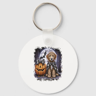 Porte-clés Labradoodle chien Carré d'Halloween