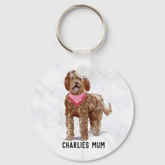 Porte-clés Labradoodle Chien Mum Bouton Clé