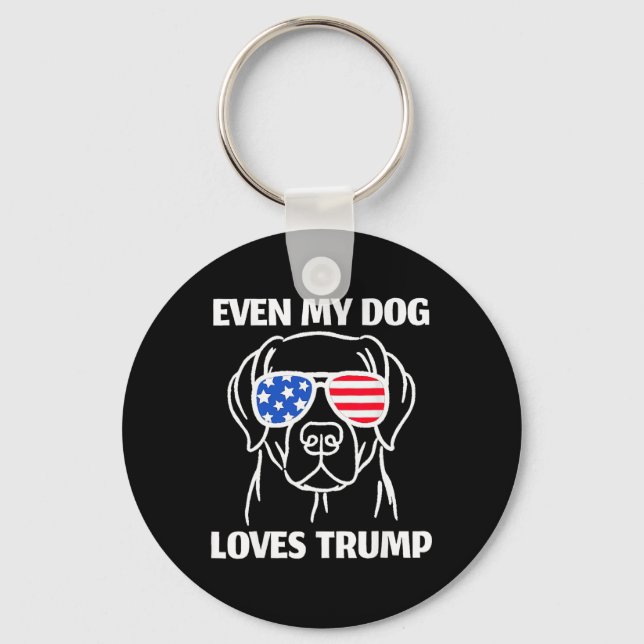 Porte-clés Labrador Chien Sungles Usa Drapeau Même Mon Chien  (Recto)
