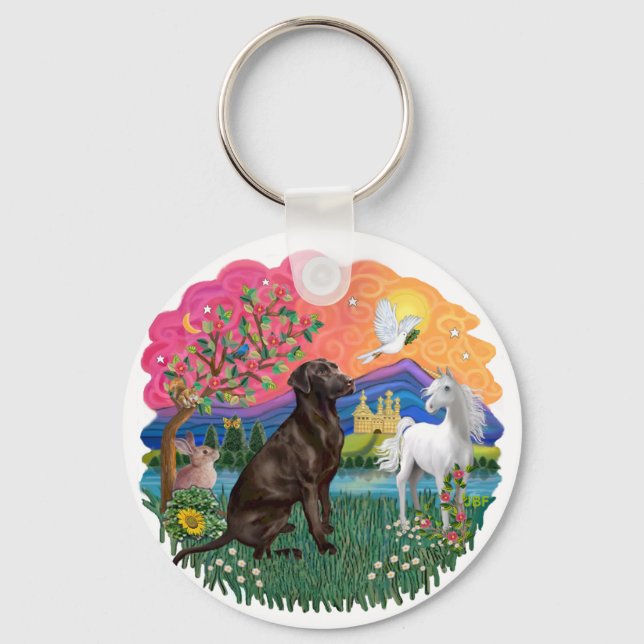 Porte-clés Labrador (Chocolat) (Recto)