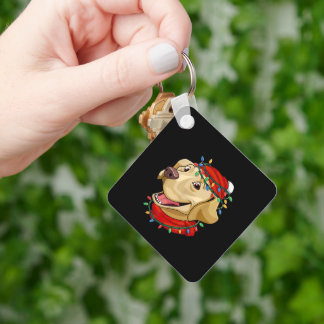 Porte-clés Labrador Christmas Dog Santa Hat Men Women Kids