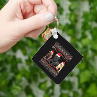 Porte-clés Labrador Christmas Ugly Black Lab Chocolate Labrad