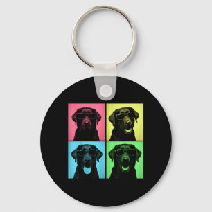 Porte-clés Labrador Pop Art Drôle Photo de Chien Labrador Noi
