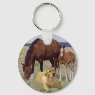 Porte-clés Labrador Retriever avec Porte - clé de chevaux