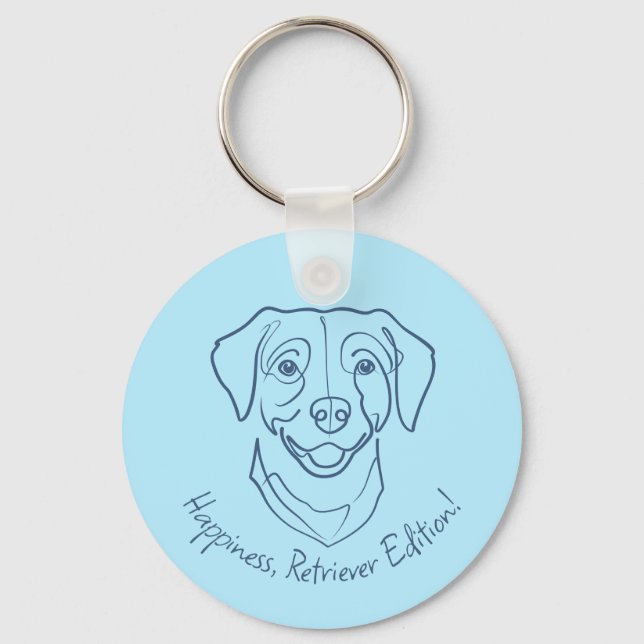 Porte-clés Labrador Retriever. Bonheur, édition Retriever ! (Recto)