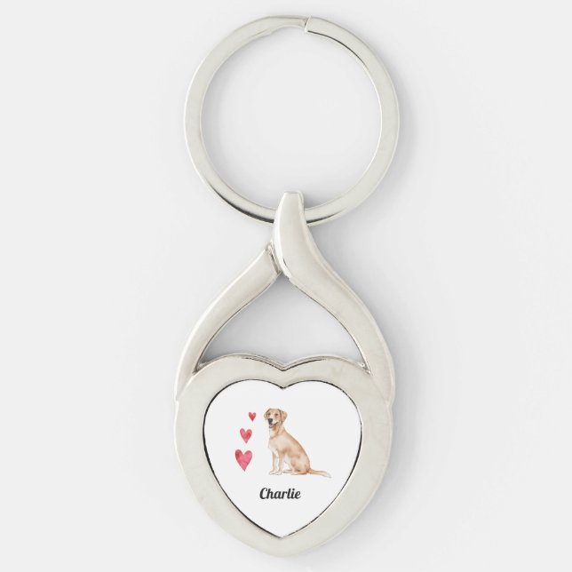 Porte-clés Labrador Retriever Dog Nom personnalisé (Devant)