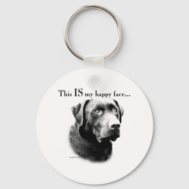 Porte-clés Labrador Retriever Happy Face (Recto)